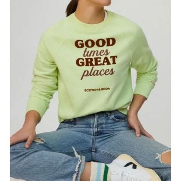Scotch & Soda Anthropologie “Good Times Great Places” Graphic Sweatshirt Large - Picture 2 of 16